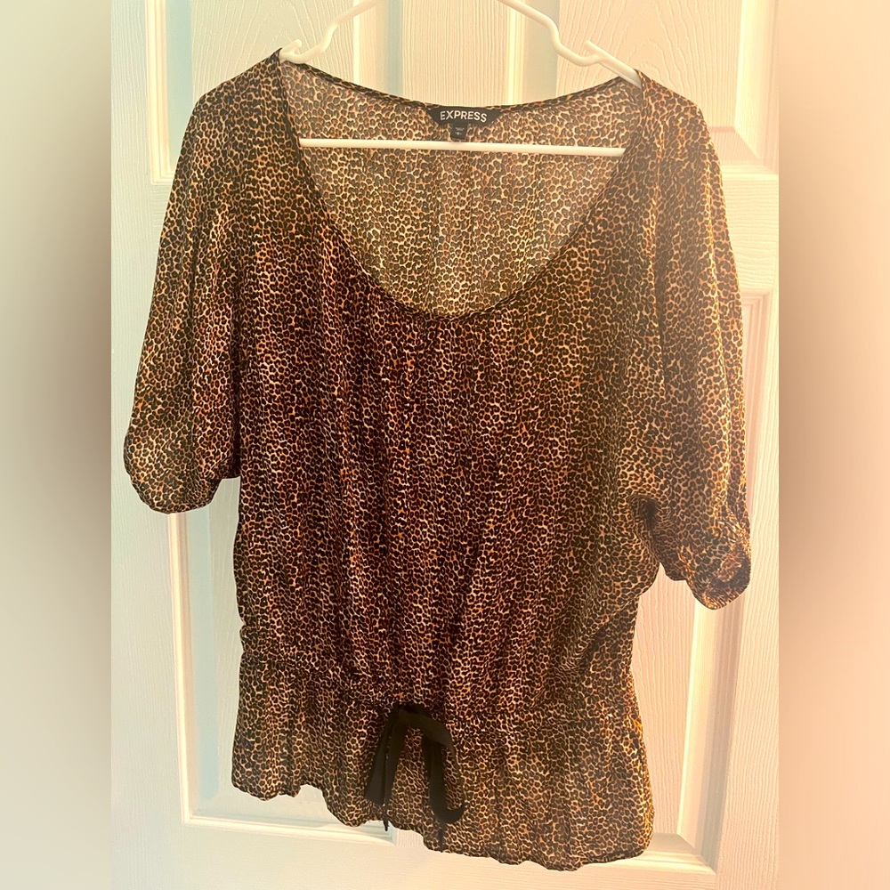 Express Brown leopard print blouse
